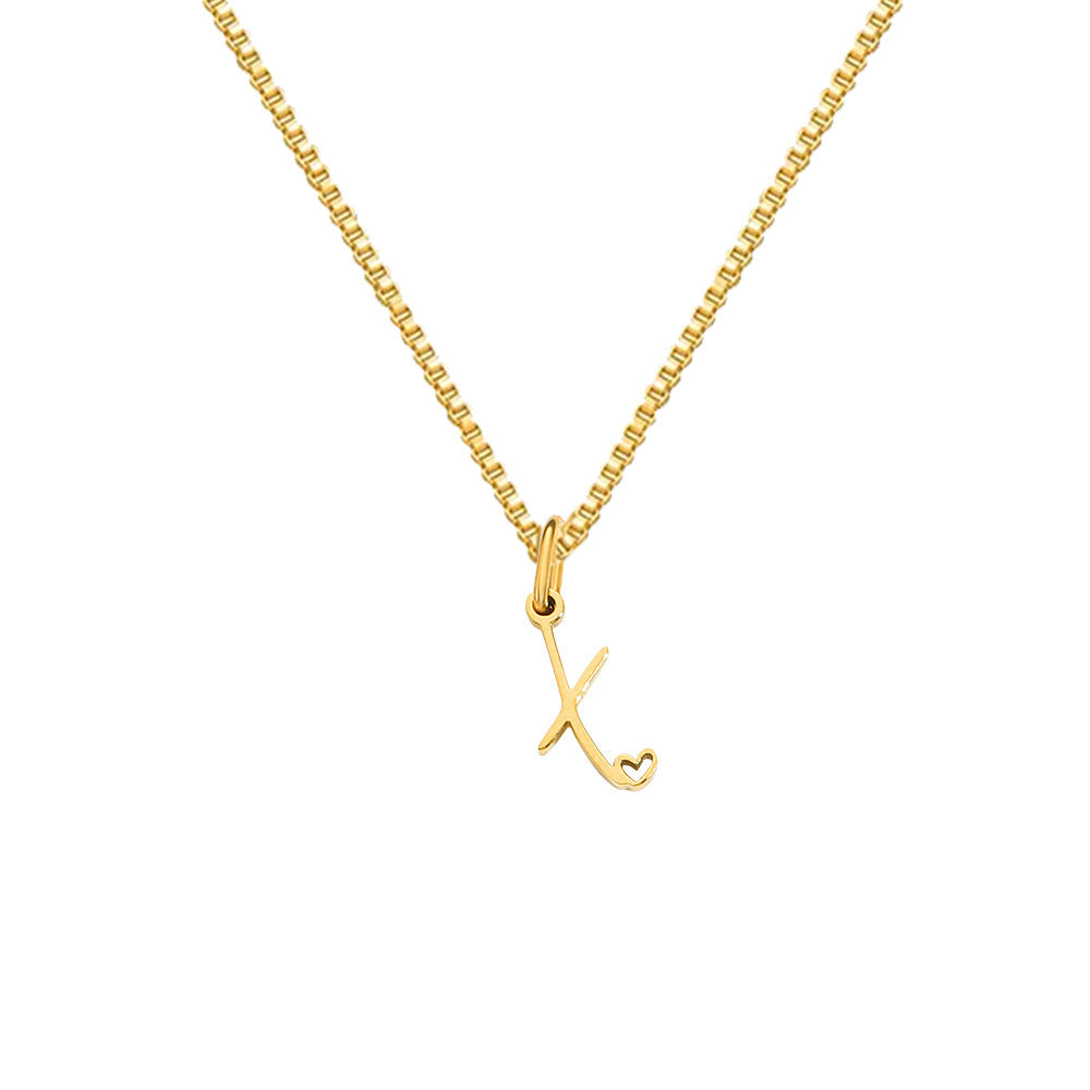 26 Love Letters Titanium Steel Pendants Necklace
