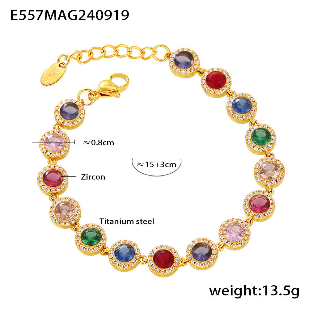 Pulsera de empalme de circonitas brillantes con diseño de amor, estilo europeo y americano, temperamento de lujo ligero