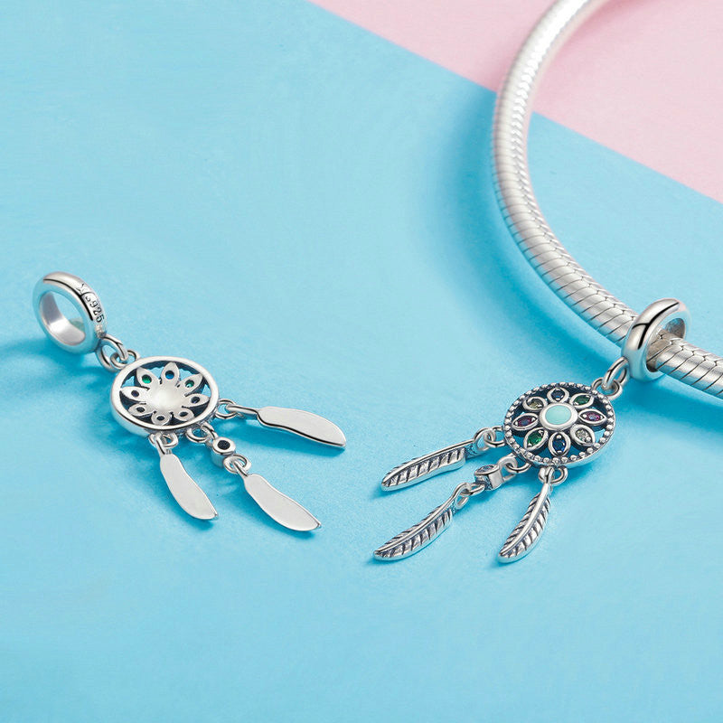 S925 Sterlingsilber Anhänger Feder Anhänger Zubehör