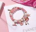 Pulsera cola de ballena doble elástico personalidad retro flor estrella de mar joyería de viento nacional
