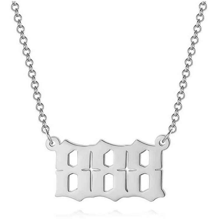 Collar corto para mujer con colgante de número angelical 0-9