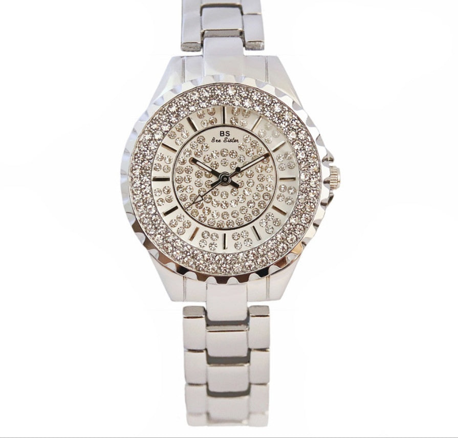 Nuevo y deslumbrante reloj de pulsera de mujer con esfera de estrellas, automático, no mecánico, moderno para estudiantes, resistente al agua.