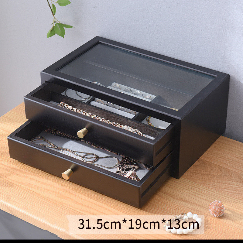 Einfache Schmuckschatulle aus Holz für Make-up