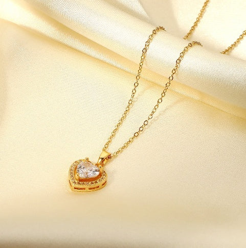 Exquisiter Damen-Hochzeitsschmuck Edelstahl Gold