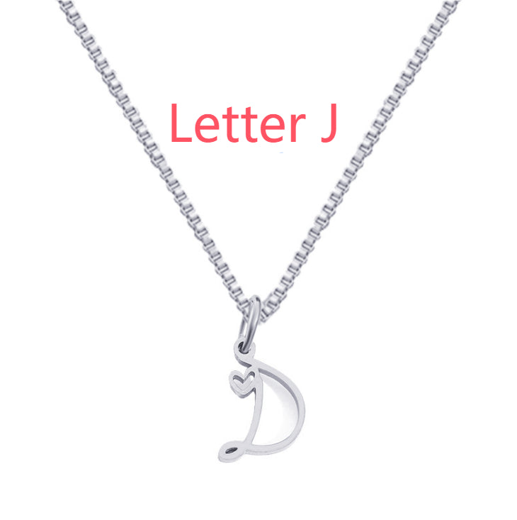 26 Love Letters Titanium Steel Pendants Necklace