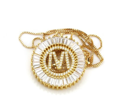 Collar con colgante de iniciales de la A a la Z clásico