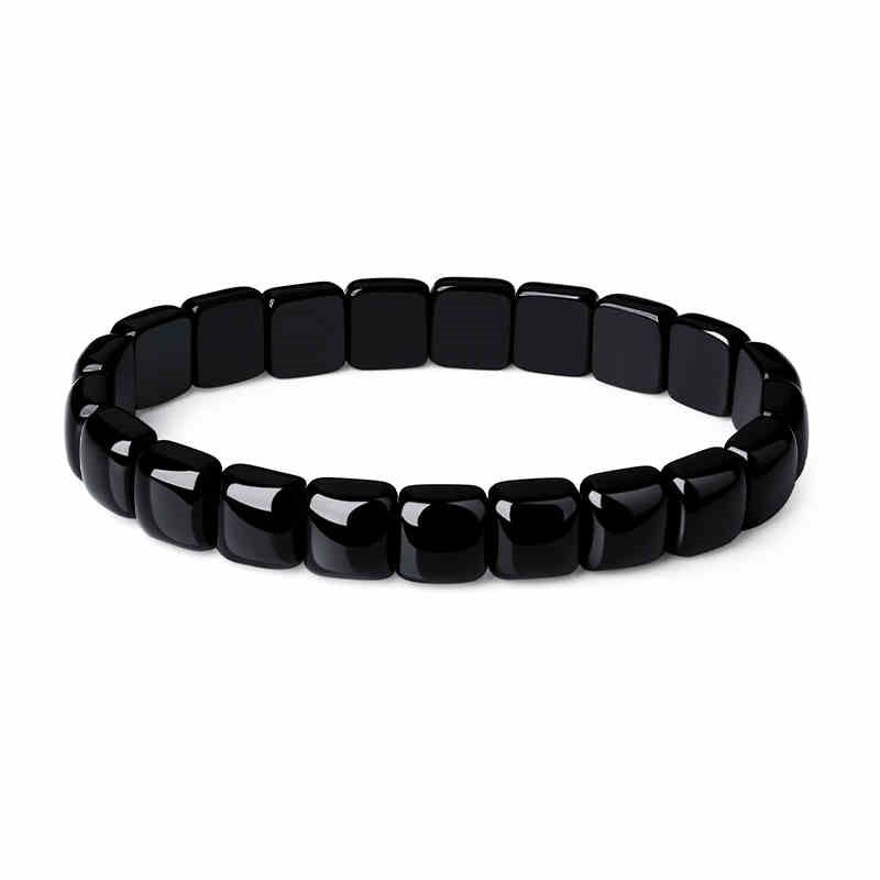 Men And Women Couple Natural Obsidian Bracelet