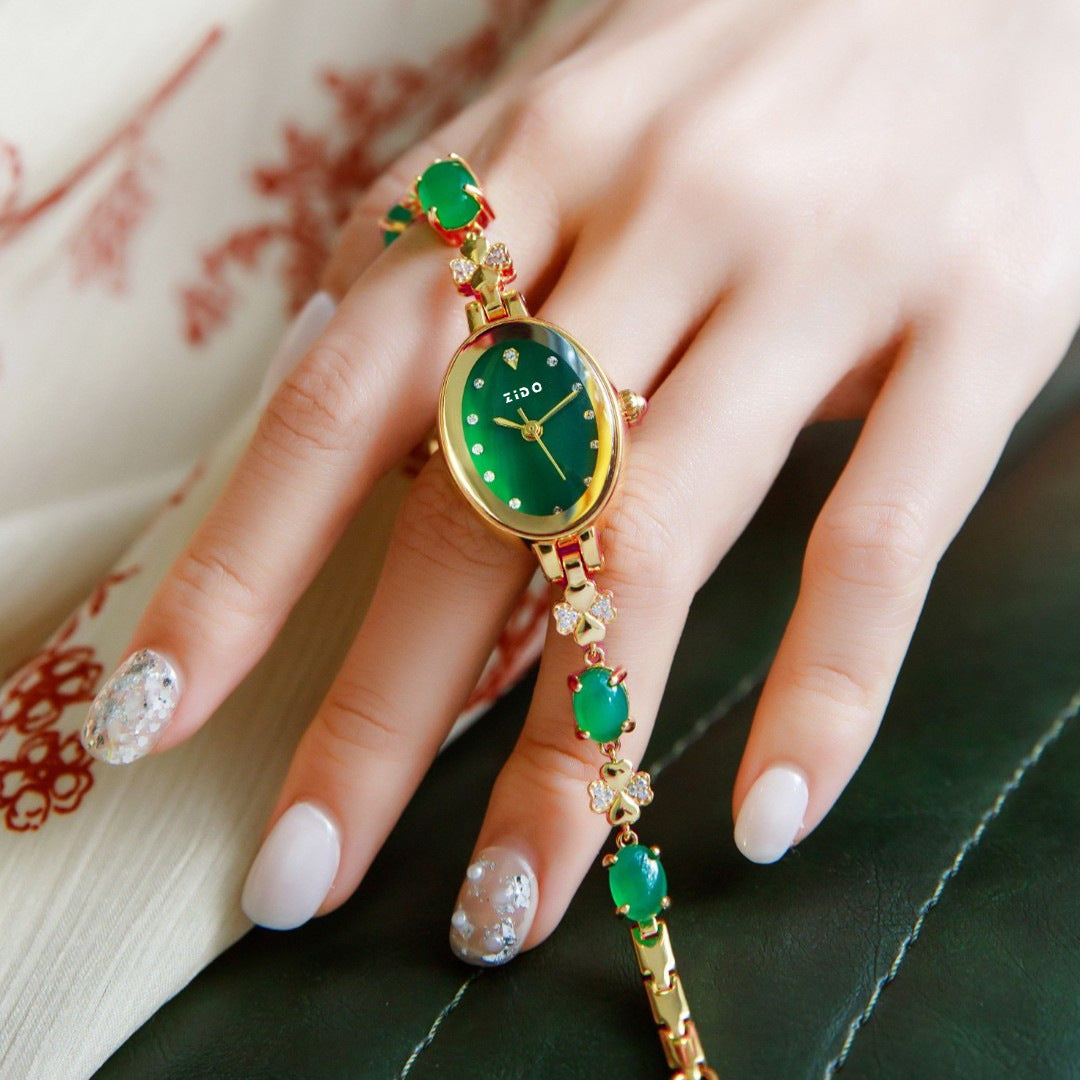 Sencillo Reloj de Pulsera de Cuarzo con Diamantes para Mujer, Resistente al Agua, de Temperamento y Lujo de Entrada