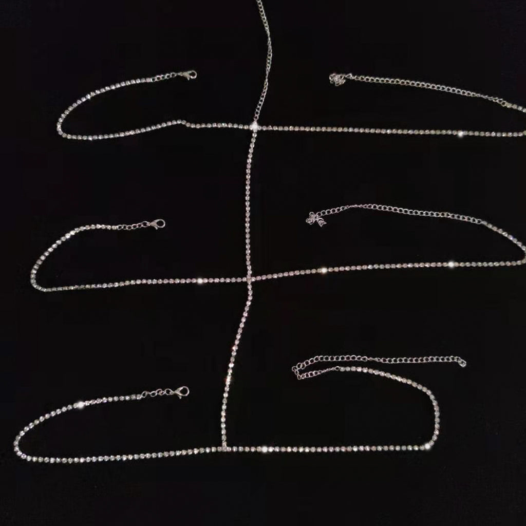 Damen mehrschichtige Strass-Quasten-Beinkette