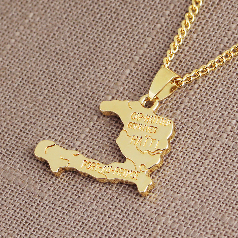 Collar con el mapa de Haití