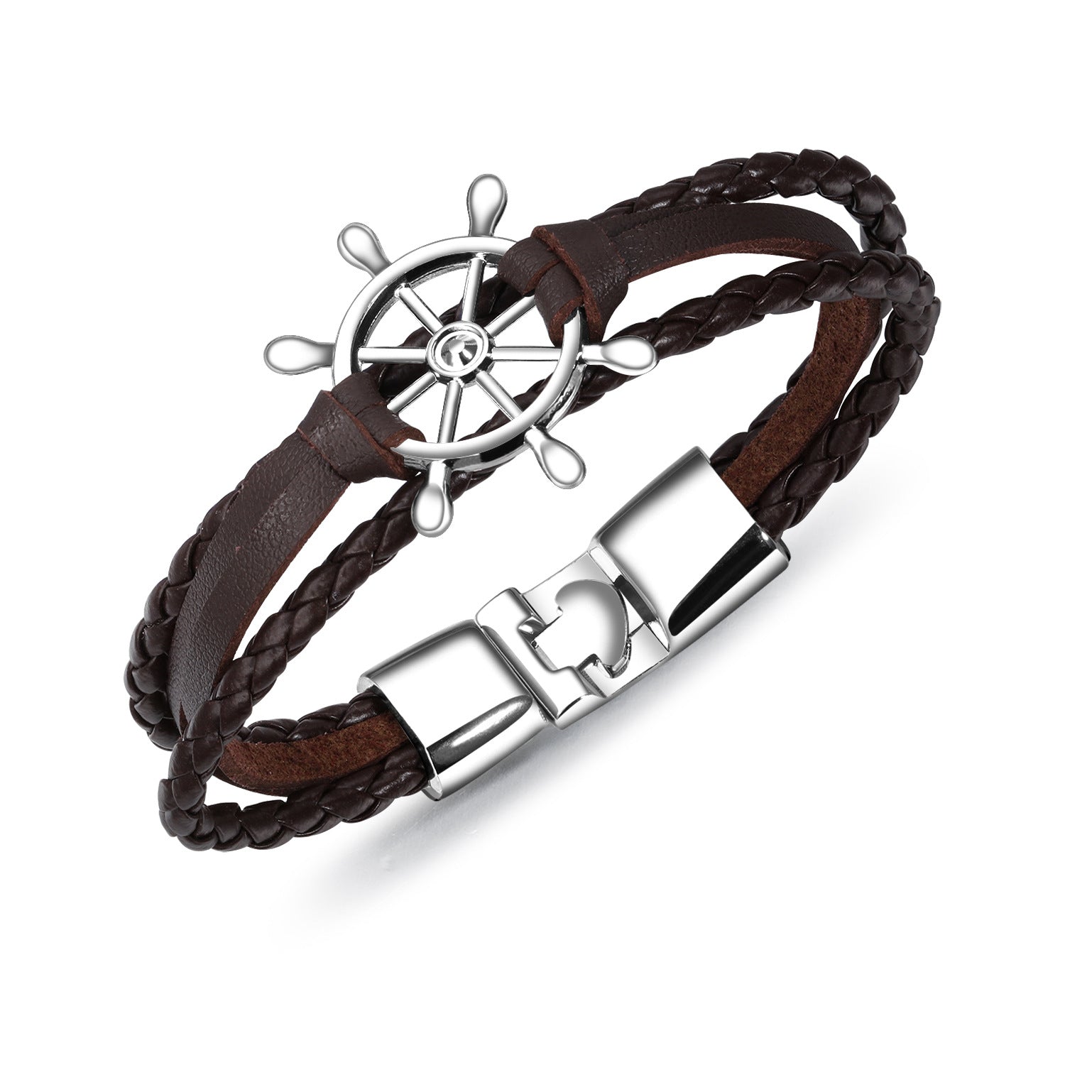 Pulseras de cuero y aleación con dijes