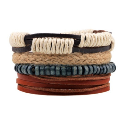 Pulseras y brazaletes de cuero con cuentas de moda