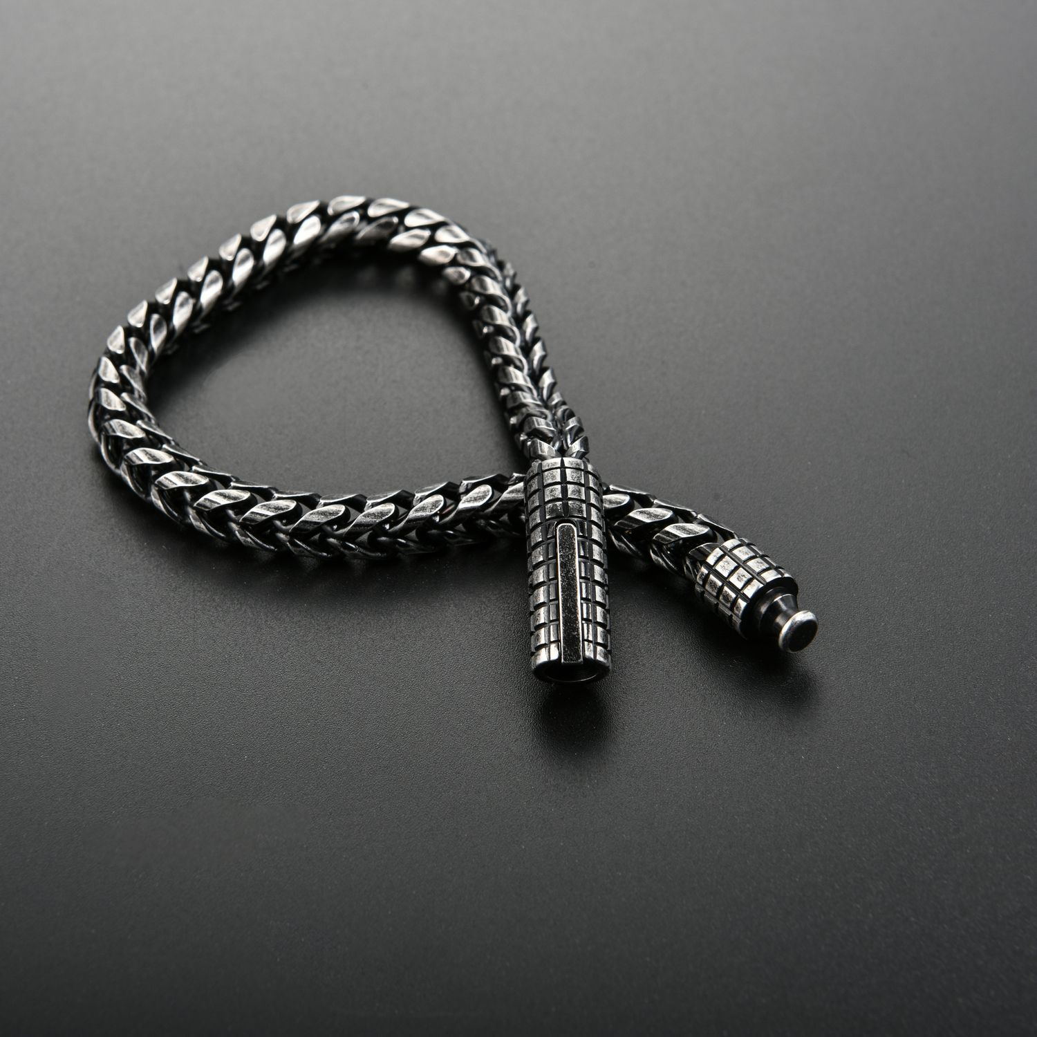 Pulsera Vintage de Acero Inoxidable Personalizada para Hombre