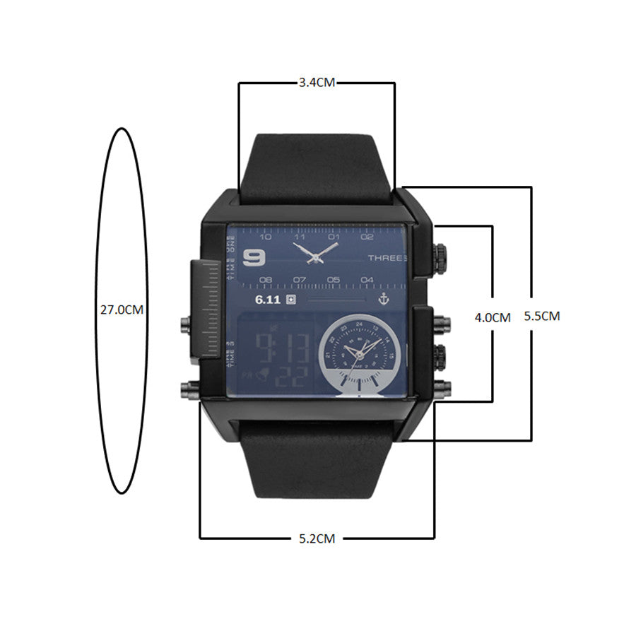Reloj electrónico 611 fecha 8145 cuenta regresiva impermeable retroiluminación luminosa doble pantalla