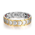 Pulsera magnética de doble fila dorada