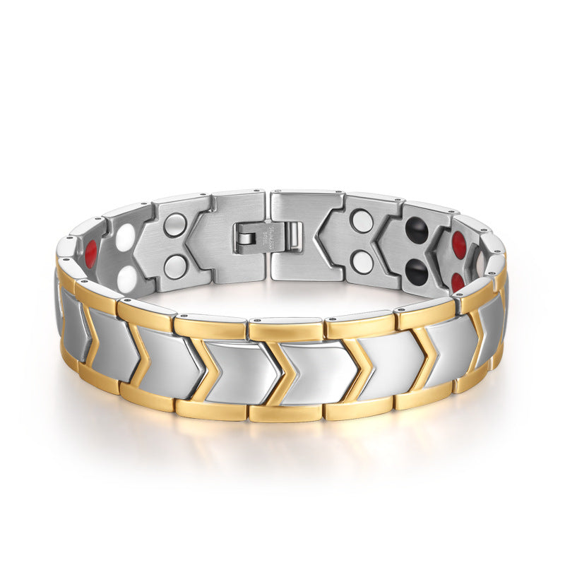 Goldnes doppelreihiges Magnetarmband