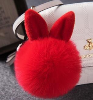 Colorful Bunny Fur Keychain