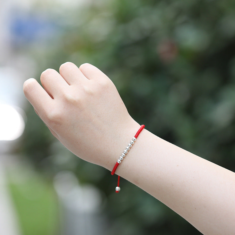 Animal Year Lucky Bead Carrying Strap Couple's Craft Diy Woven Red Rope