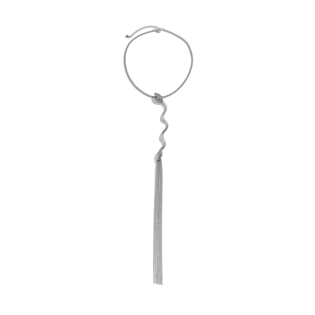 Ornament Überzogene Schlangenförmige Strass-Halskette für Damen