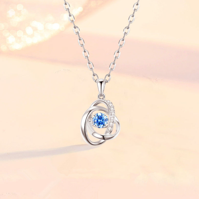 Ozean Herz Halskette Damen 925 Silber