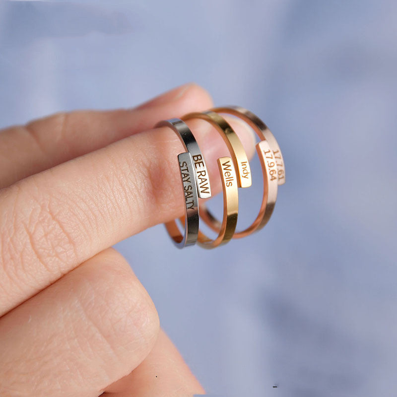 Glänzender schlichter Ring Titanstahlring Damen
