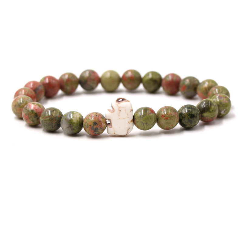 Europäisches und amerikanisches blaues Kiefernholz, grünes Malachit-Elefantenarmband