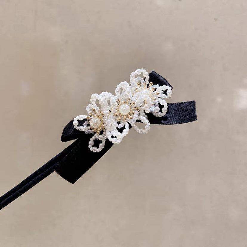 Conjunto de pelo de cristal con perlas y flores de Xiaoxiangfeng