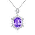 Collar de amatista natural de plata 925 para mujer