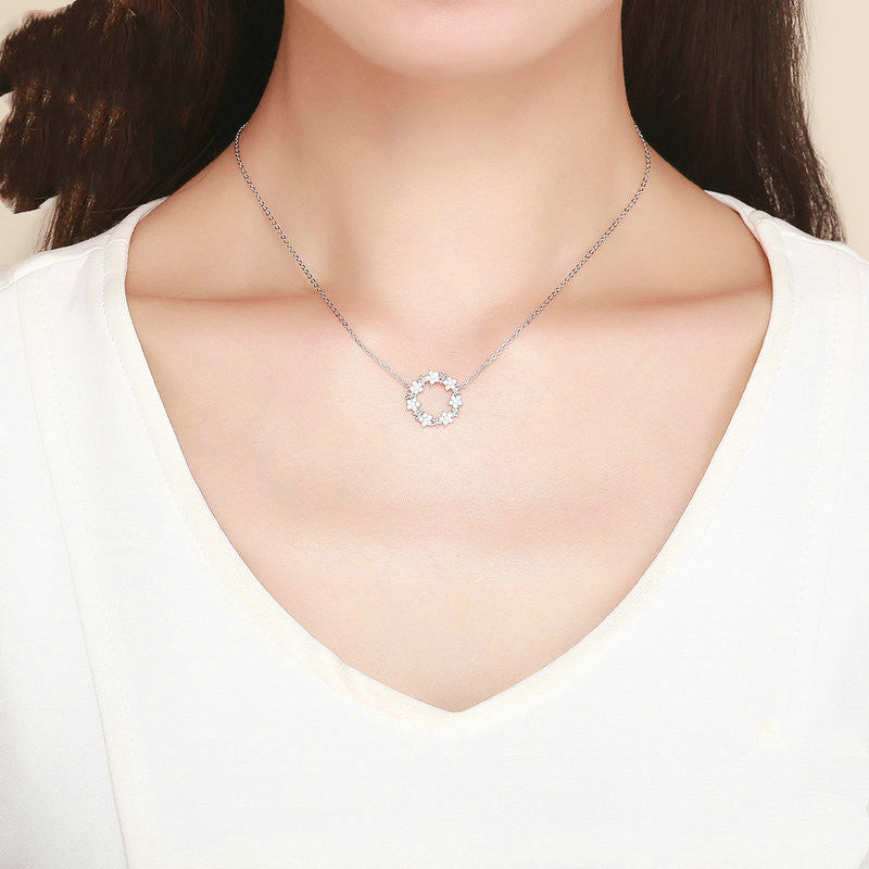 Evelyn Sterling Silber Halskette Helle Sterne S925 Silberkette