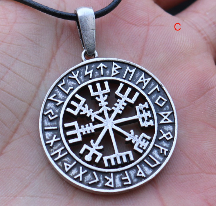 Nordic Symbol Viking Rune Ring Amulet Pendant necklace