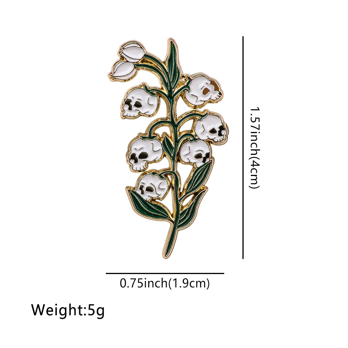 Totenkopf-Blumenbrosche Rucksack-Ornament Zubehör Pin Legierung