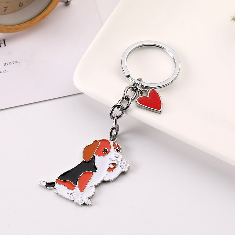 Colgante de Llavero de Perro Saludador de Moda Americana y Linda para Mascotas