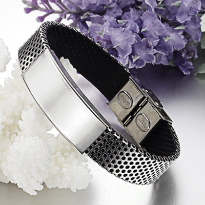 Herren-Titan-Lederarmband