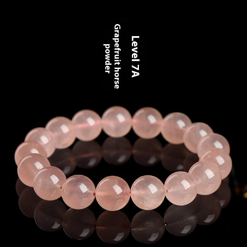 Pulsera de cuentas redondas de caballo color pomelo, grado 7A natural, hidratante corporal