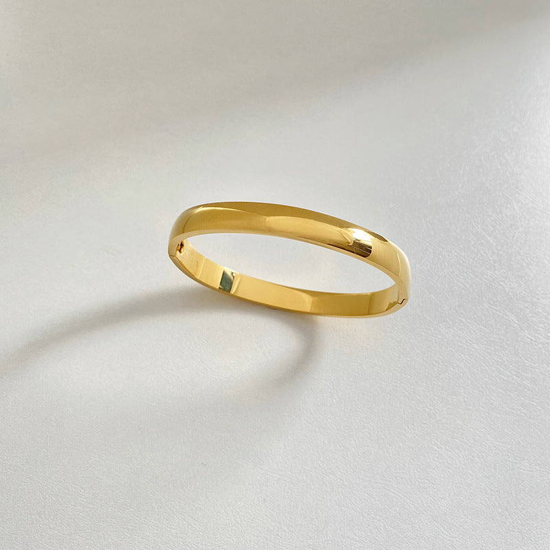 Pulsera Dorada Sencilla de Hebilla Minimalista Retro