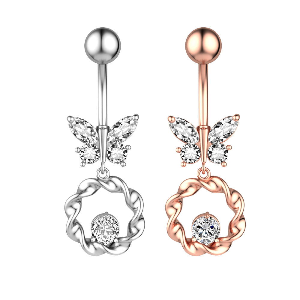 Nuevo Anillo de Mariposa Zircon para el Ombligo Piercing para el Ombligo