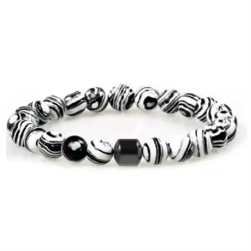 Natural Gemstone Bracelet Vintage Stone Beads Men Women Jewelry