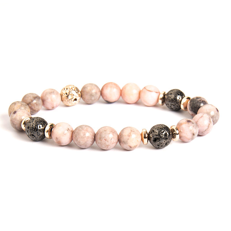 Mode Neues Hämatit-Spacer Naturstein-Pulver Zebra Perlen Armband