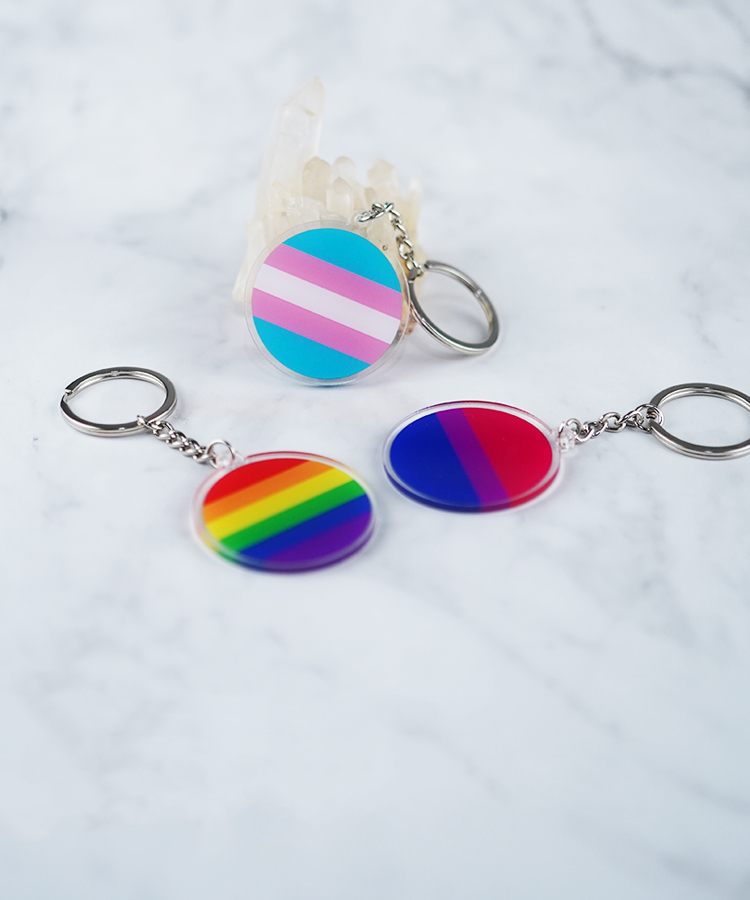 Llavero con Colgante de Bandera LGBT Bisexual Transgénero