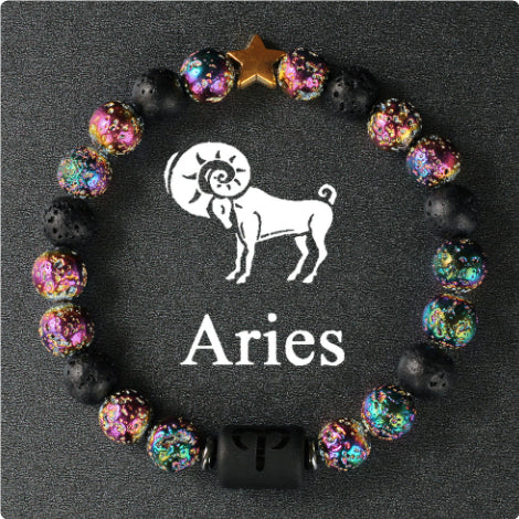 Twelve Constellation Couple Bracelet Tigereye Handmade Bracelet Shooter