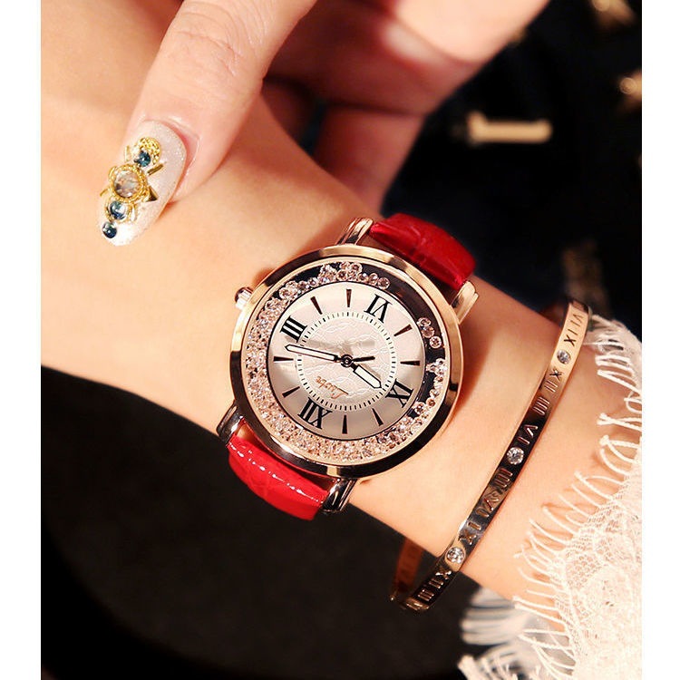 Reloj de cuarzo retro para mujer, con correa de diamantes de imitación, de moda coreana, para estudiante