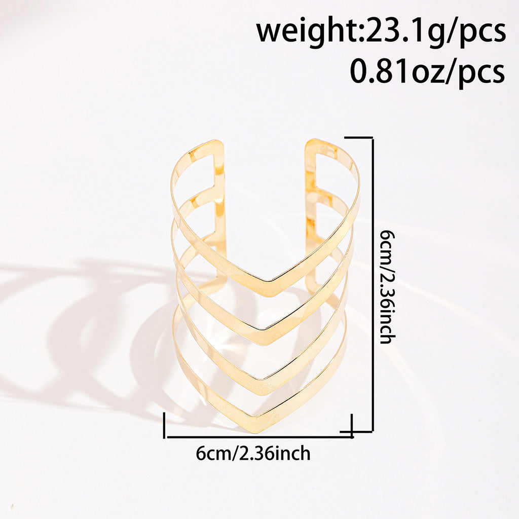 Exaggerated V-shaped Alloy Wave Bracelet