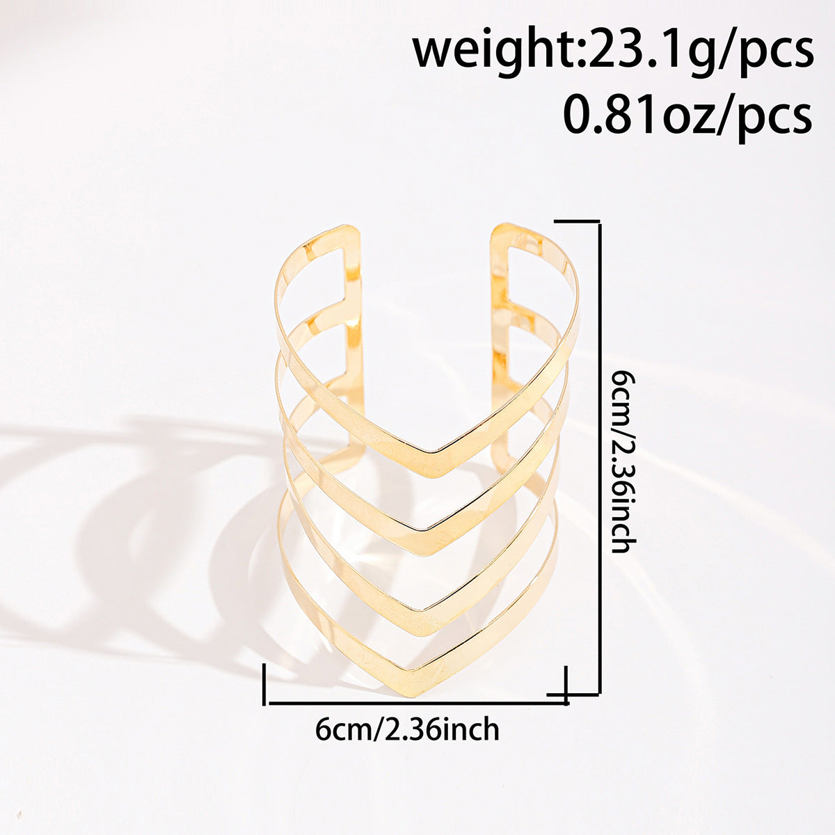 Exaggerated V-shaped Alloy Wave Bracelet