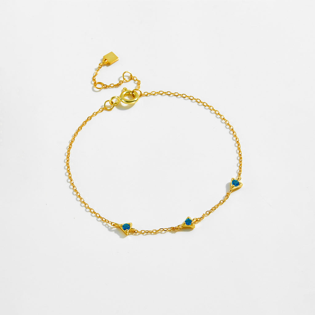 Pulsera doble de plata de ley S925 con diamantes a juego