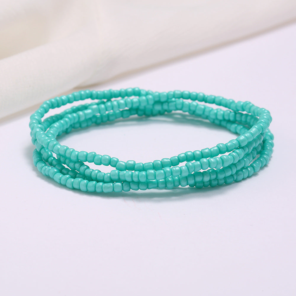 Women's Colorful Beaded Elastic Waist Chain