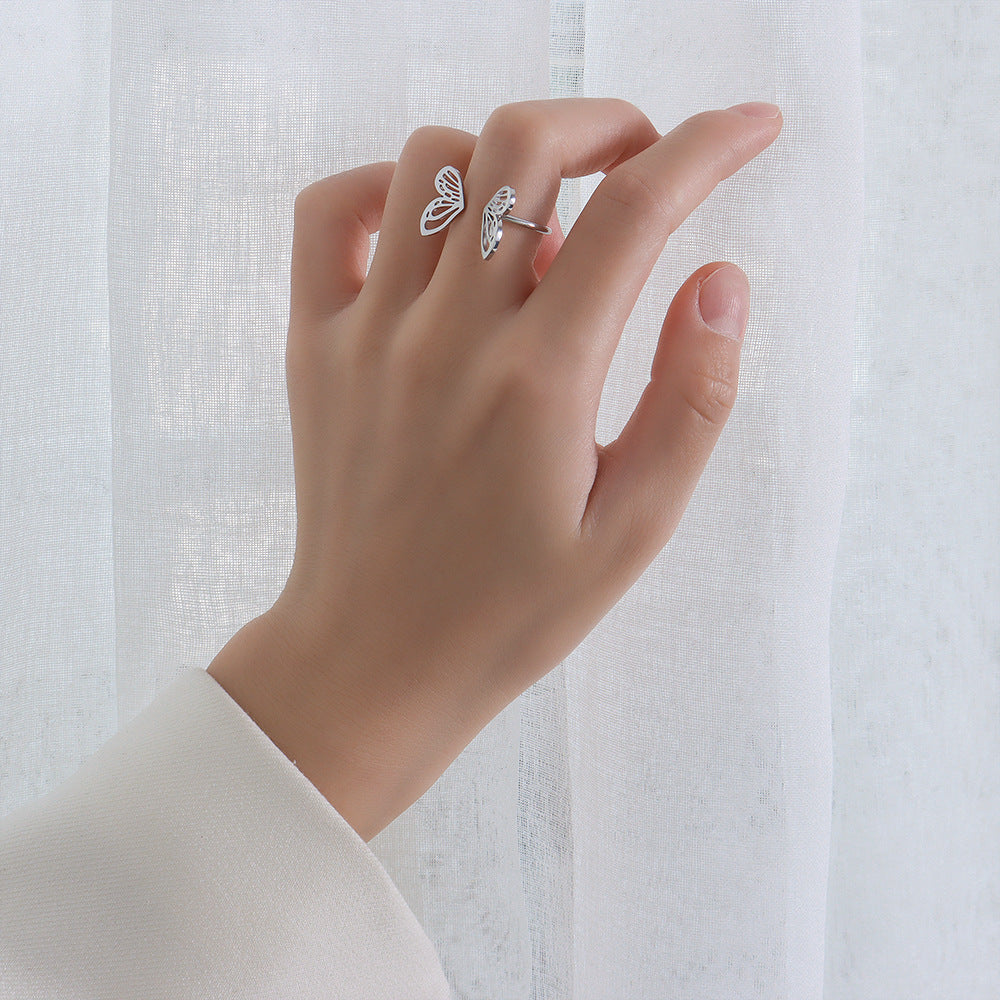 Anillo de Mariposa Hueca Estilo Normcore de Moda Personalizada