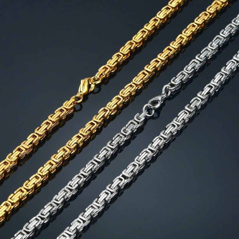 Titanium Gold Gold Thick Stainless Steel Necklace