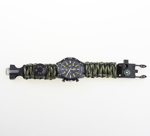 6-in-1 Outdoor Tactical EDC Survival Verstellbares Armband Kompass Rettung Paracord Campingausrüstung Werkzeuge