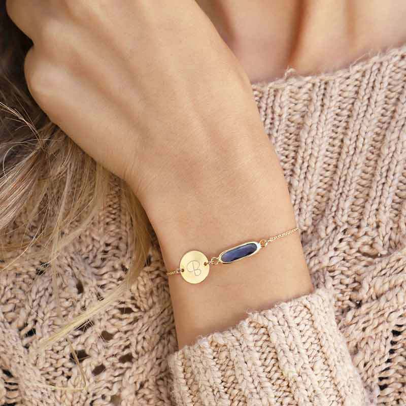 Exquisita Pulsera de Oro con Letras para Mujer