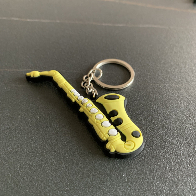Llavero Colgante Suave de PVC de Guitarra Musical de Silicona